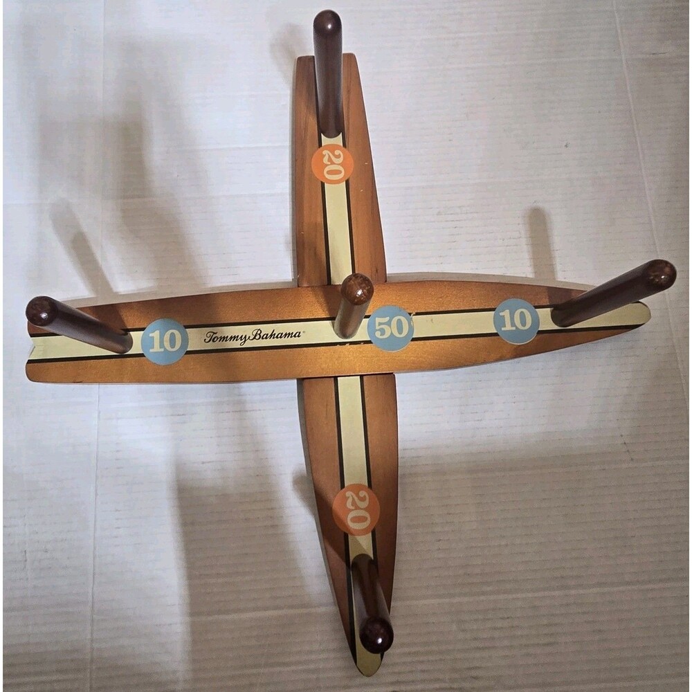 Tommy Bahama SURF TOSS Wooden Ring Toss Game Set w/ Carry Bag Rare Man Cave Art.